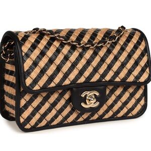 New Chanel super rare raffia small flap